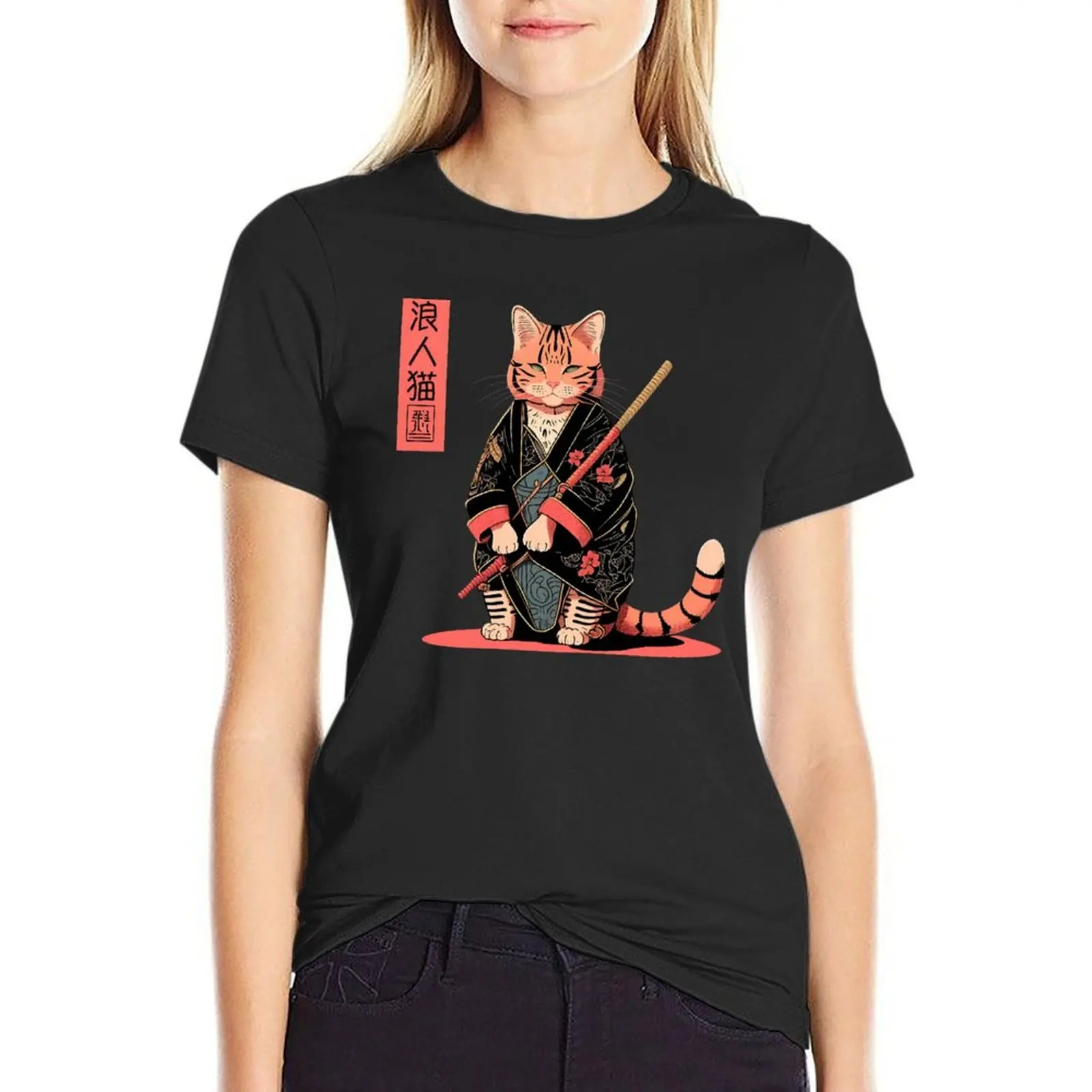 Ronin Cat 3 T-Shirt korean fashion blacks sports fans tees t-shirts for Women graphic tees