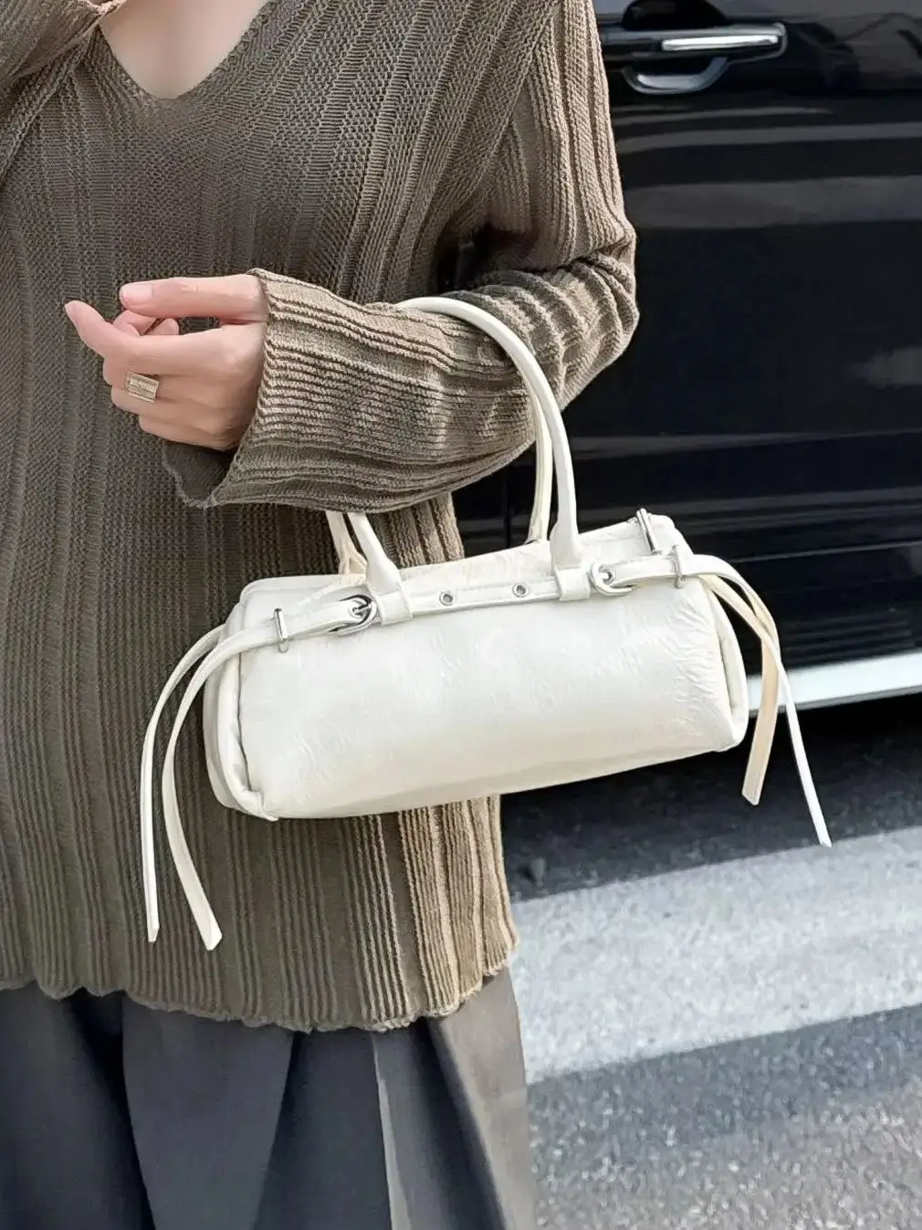 

Натуральная кожаная женская сумка через плечо класса люкс от дизайнерского бренда, модная дамская сумочка из воловьей кожи для женщин