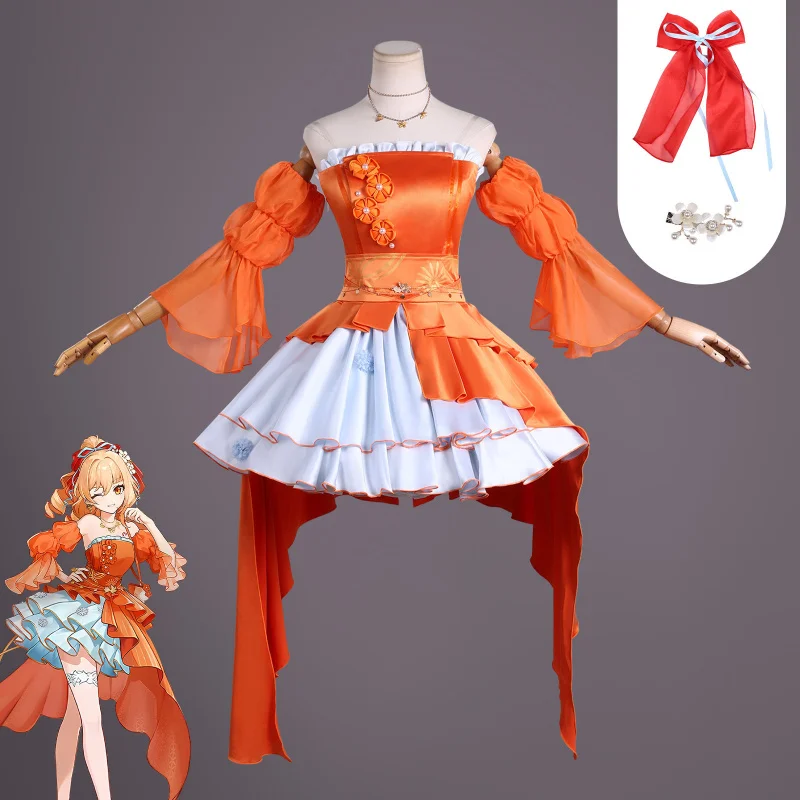 Genshin Impact : Yoimiya Palacecos, le splendide banquet nocturne du palais, cosplay, personnage d'anime bidimensionnel, jeu, vêtements pour femmes