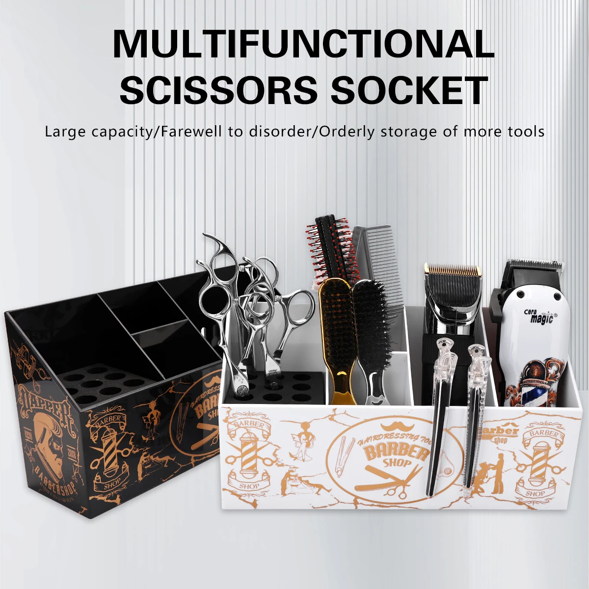 

Hairdressing Storage Box Hair Scissors Combs Clips Holder Barbershop Removable Large Capacity Haircut Rack Home Storage Tools