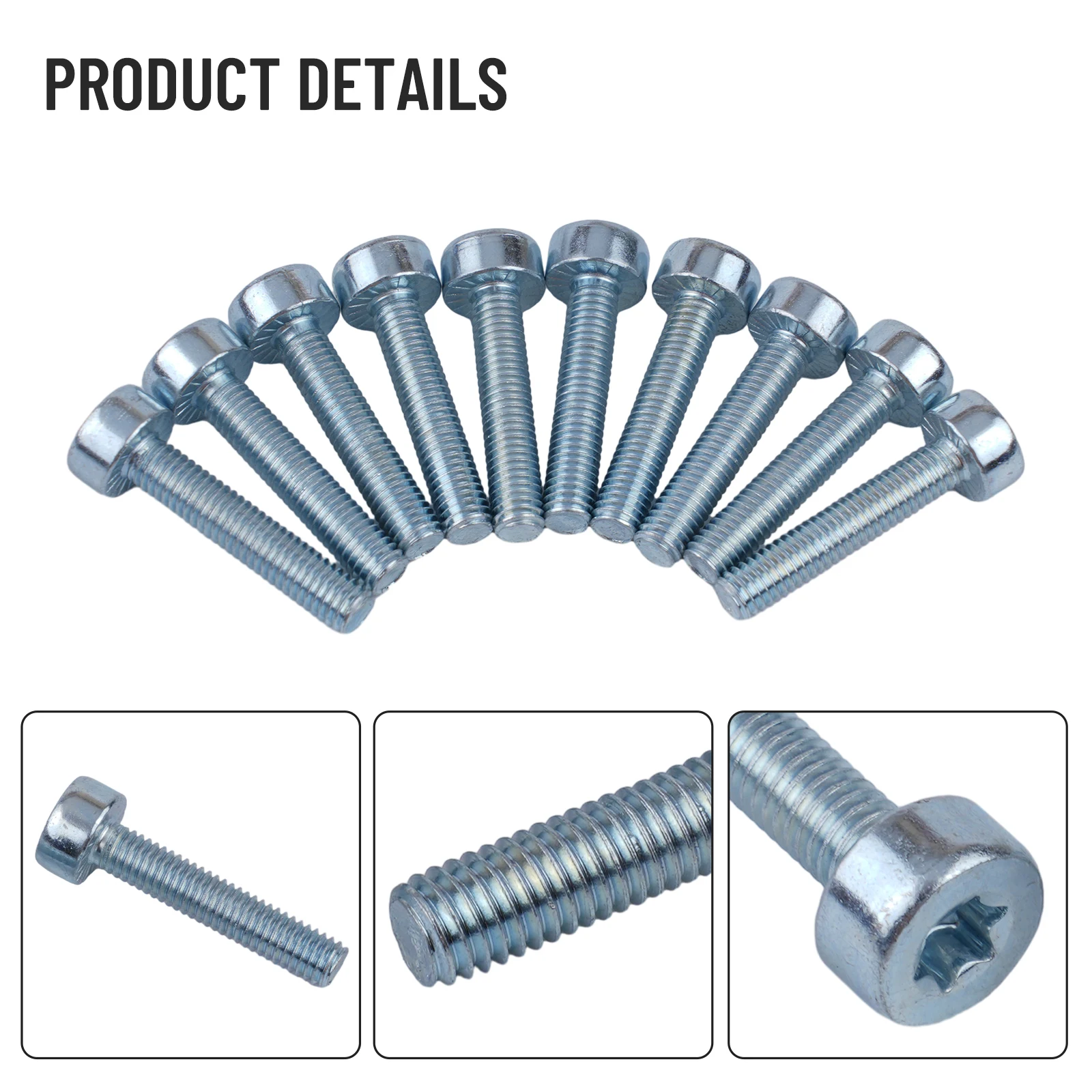 10-Piece T27 For Torx Bolt Set for Oleo Tools Matching For 9022 341 1050 IS-M5x25 5mm x 25mm Replacement Screw Pack