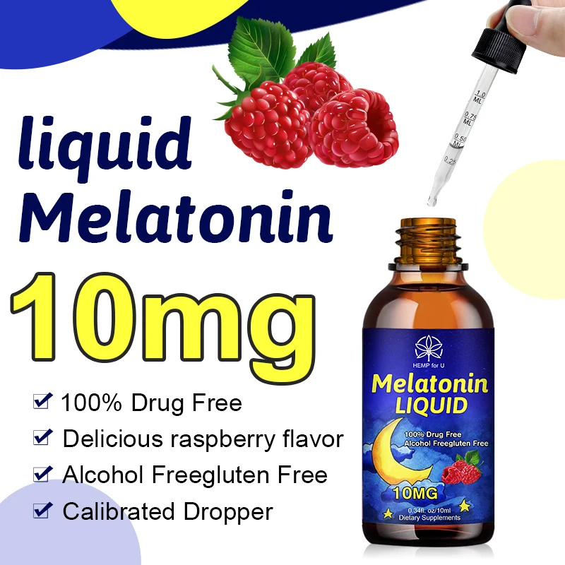 Melatonin DropIns 10mg, Healthy Sleep Aid Support, Liquid Melatonin Drops for Optimal Absorption & Calming Relaxation Support