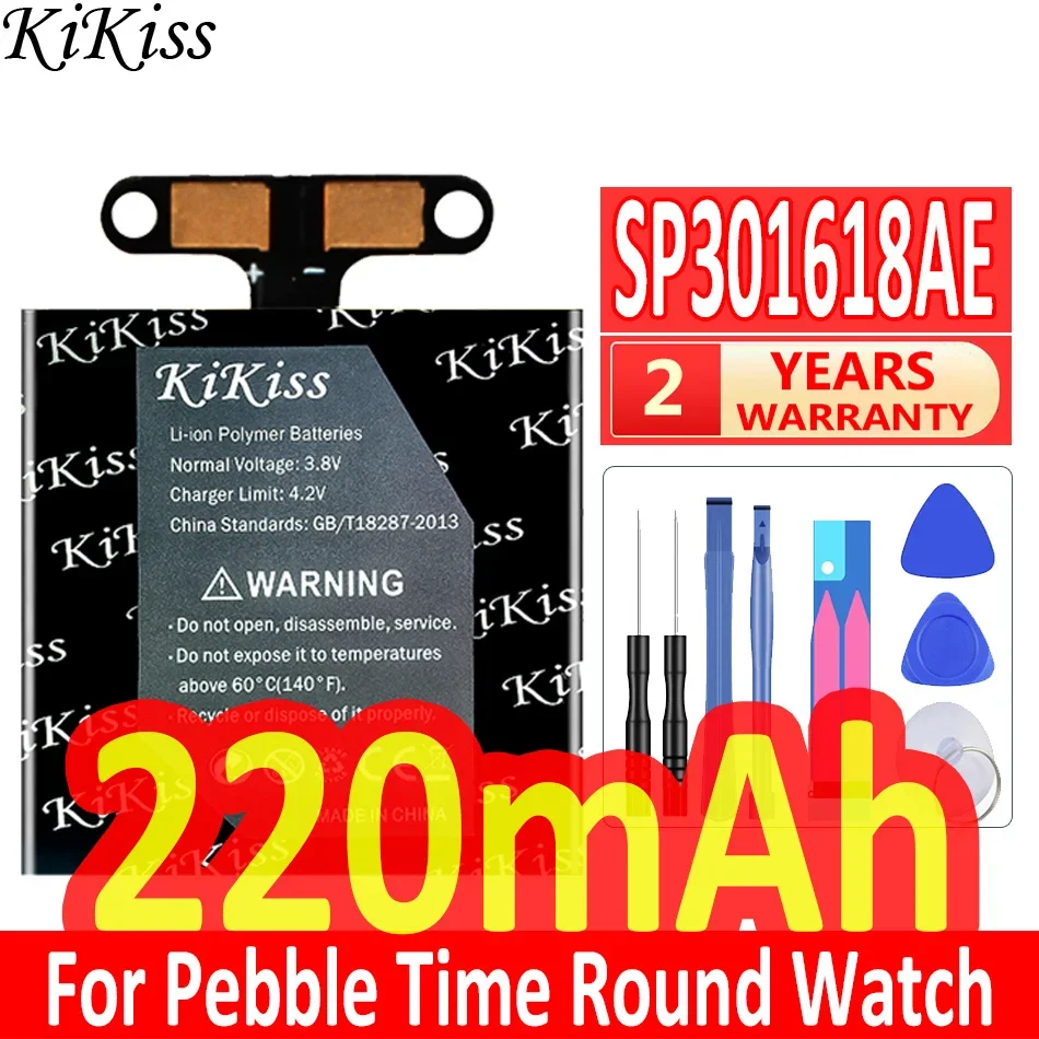 

220mAh KiKiss Powerful Battery SP301618AE For Pebble Time Round Watch