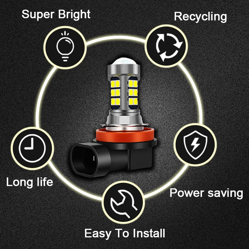 2 Buah Lampu Kabut LED H8 H11  - Led Fog Light H11 3000K Yellow ulasan dan harga