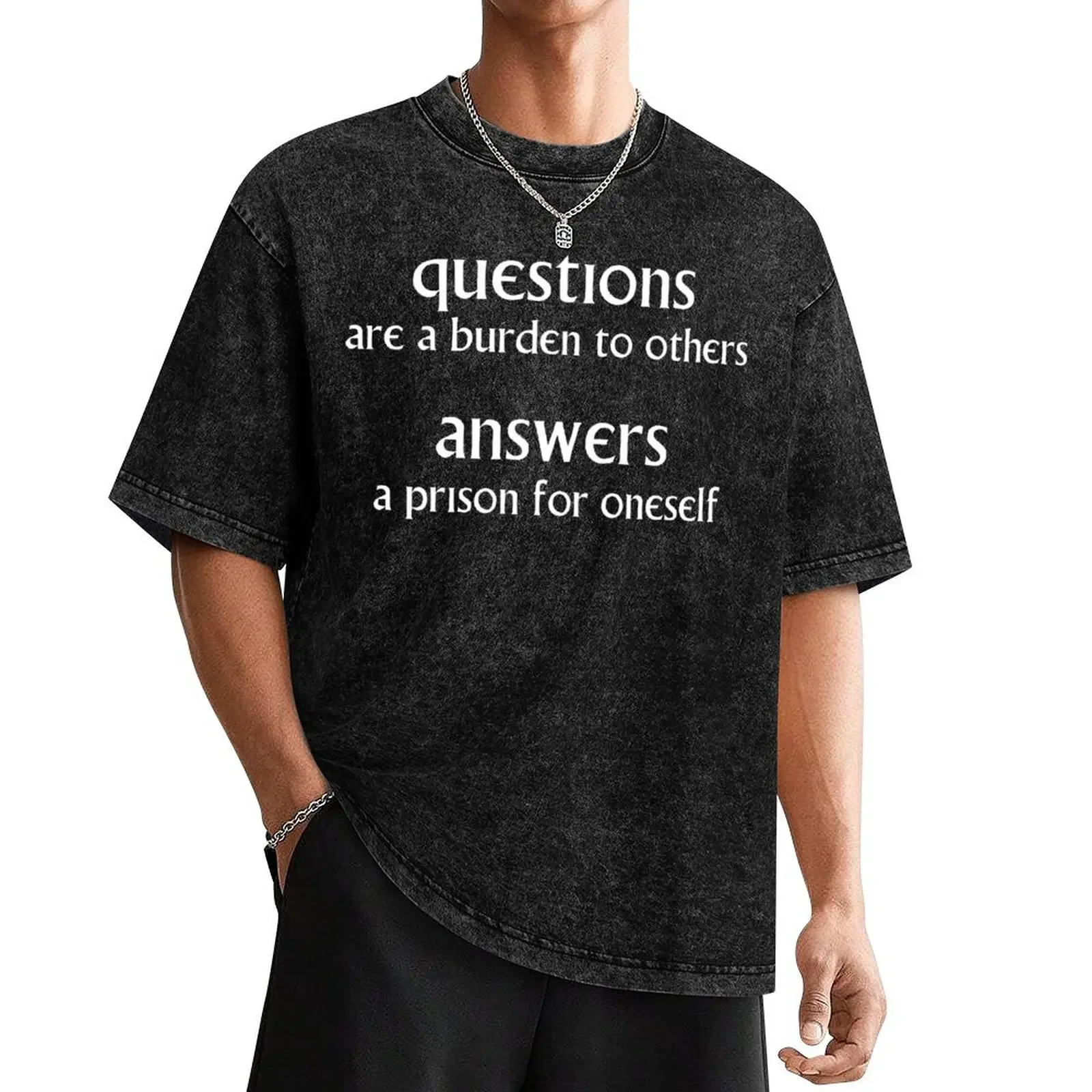 

Questions and Answers T-Shirt anime stuff Blouse custom t shirt men t shirts high quality