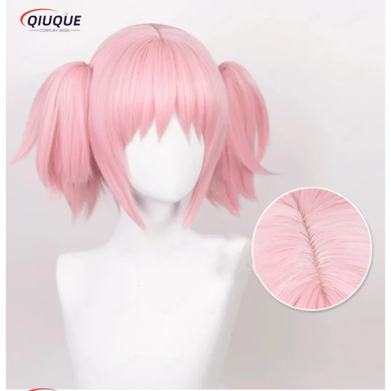 

Аниме Puella Magi Magica Kaname Madoka 2021, короткие розовые термостойкие парики из синтетических волос для косплея + шапочка для парика
