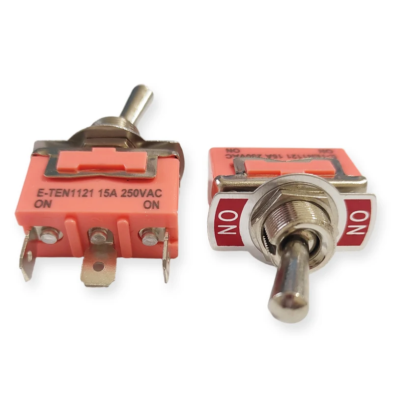 2PCS E-TEN1121 Miniatur Kippschalter Orange 12mm 3Pin 2Gears 15A 250VAC ON-0N Der Netzschalter des Kipphebels – Detail 3