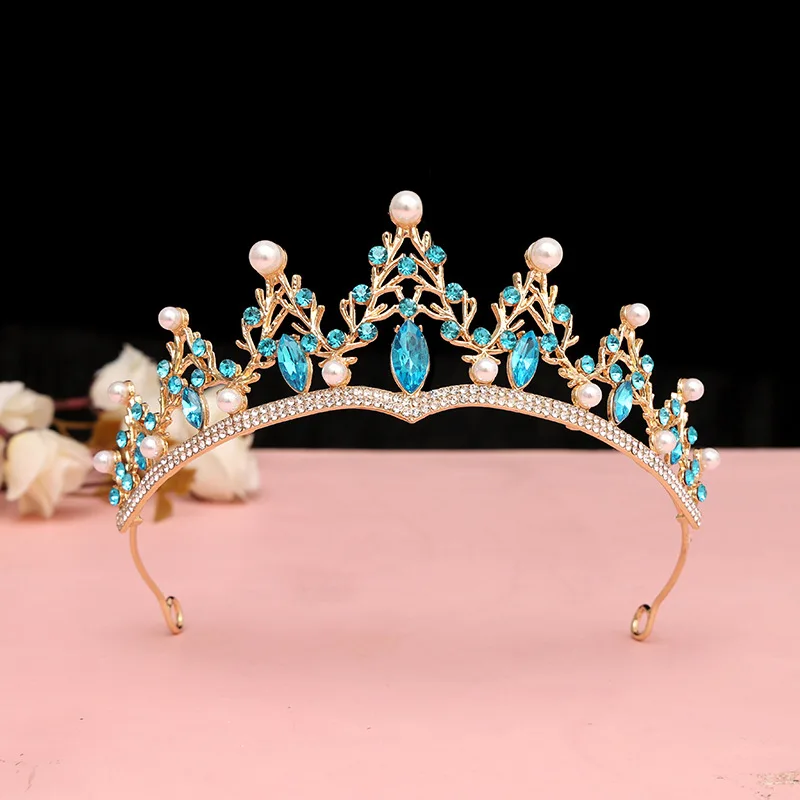 1pc new bridal crown gold fashion tree branch shape pearl crown wedding headdress crown