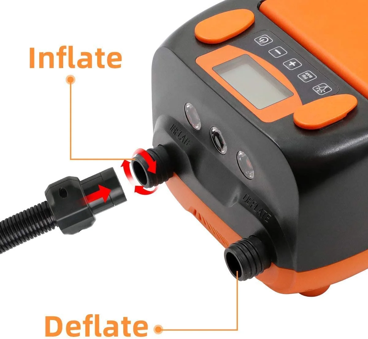Portable 12V DC Electric Air Pump With LCD Display 22 PSI For Inflatable Paddle Board Pump