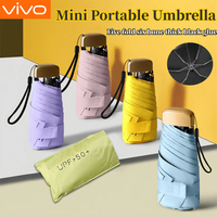 VIVO Mini Capsule Umbrella Portable Pocket Umbrella Vinyl Folding UV Protection Sunshade Ultra Light Dual Use Pocket Umbrella