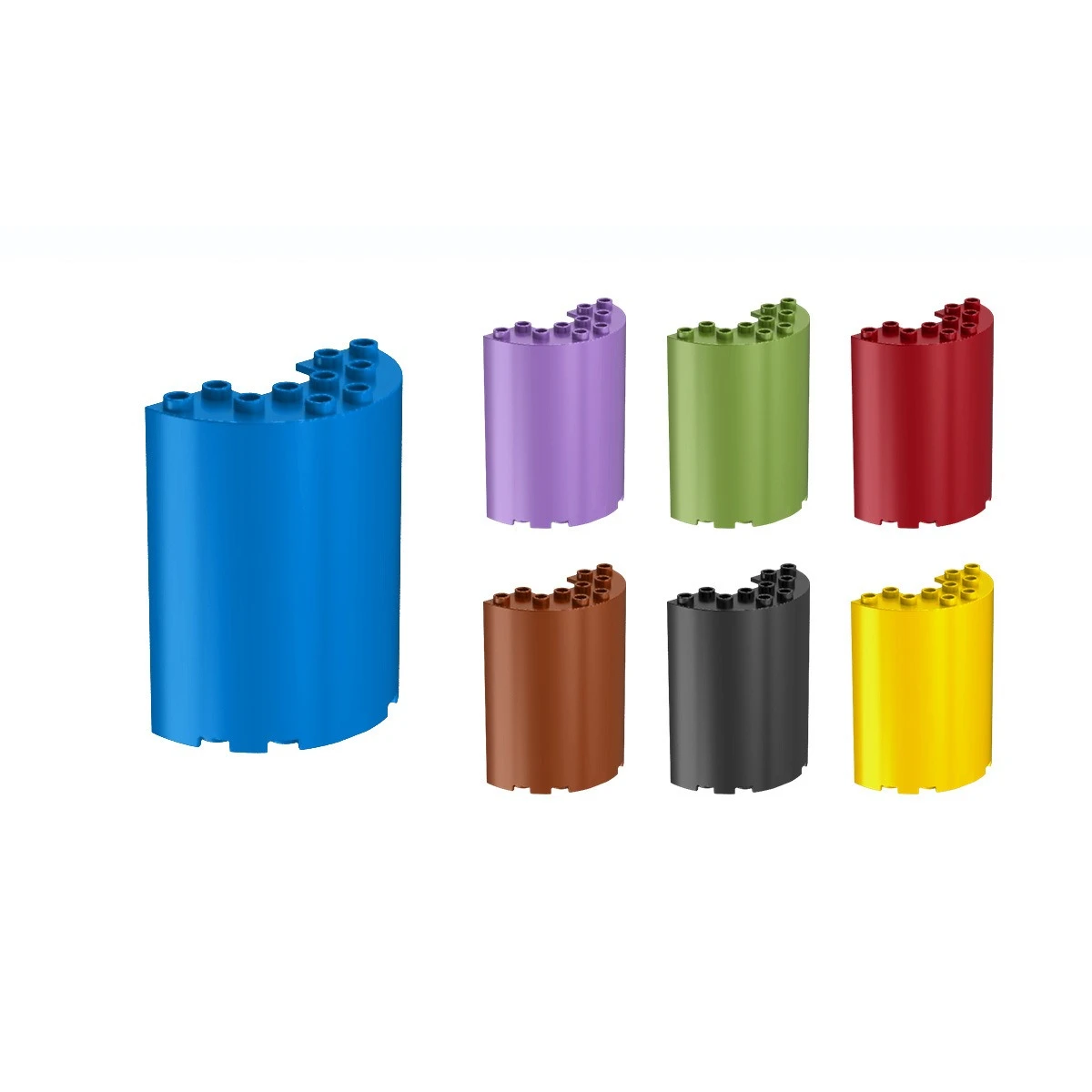 EK 11370 Building Blocks Compatible with LEGO 87926 Domestic Assembled Semi Cylindrical Cross-border Replacement Components
