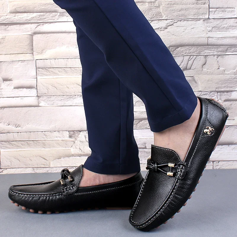 Sapatos masculinos de salto baixo em couro, slip-on, trabalho diário, moda casual, negócios, primavera e outono, venda quente, 2023