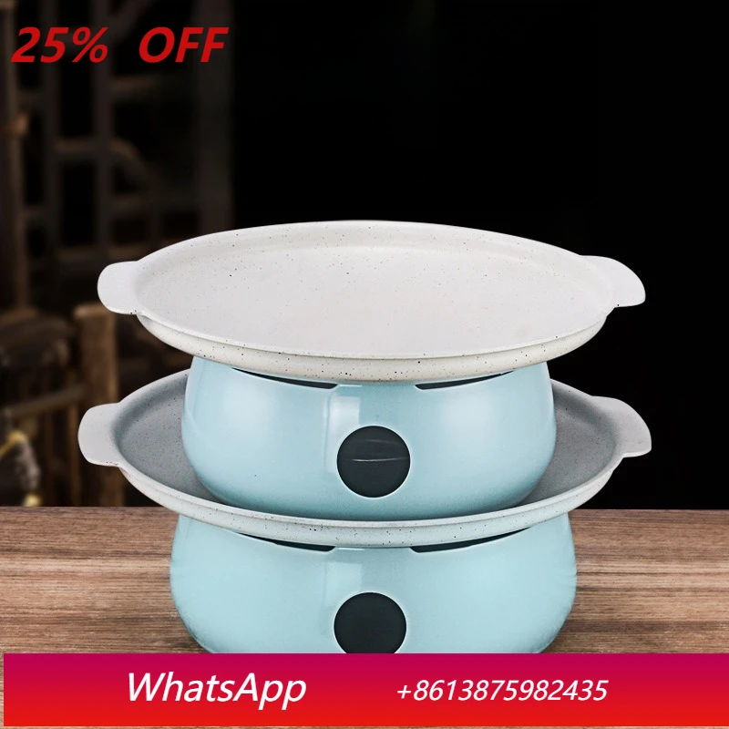 

LMM commercial dry pot aluminum alloy thickened catering seafood plate non-stick fish head pot