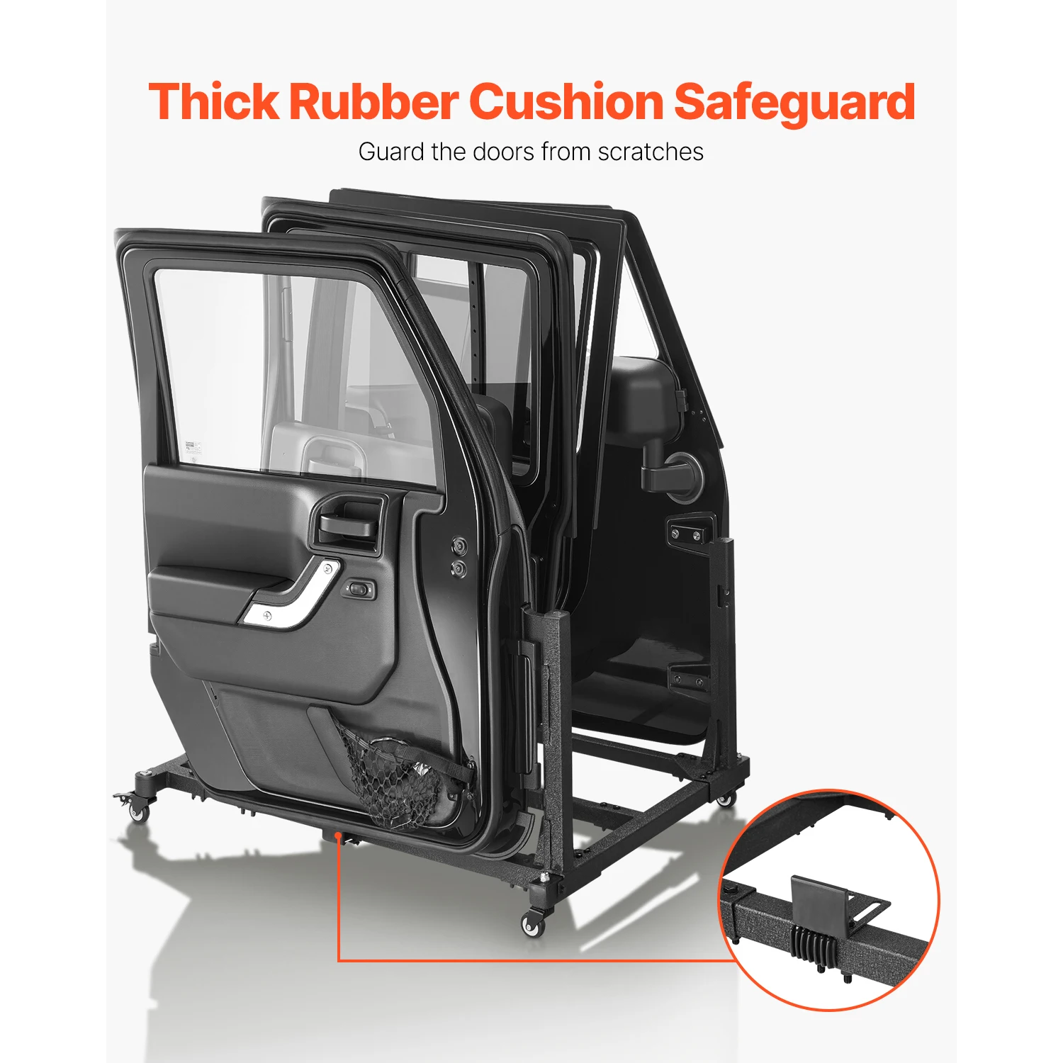 for Jeep Wrangler JK JKU JL Gladiator SucceBuy Jeep Door Storage Cart 4 Door Moveable Storage Cart Rack Car Door Holder Cart Fit
