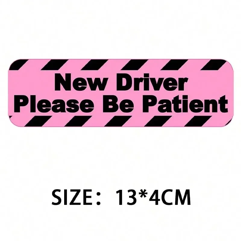 2pcs 2D Flat New Driver Please Be Patient Vinyl Sticker, Waterproof UV Resistant Decal for Car Window Bumper, Holiday Gift
