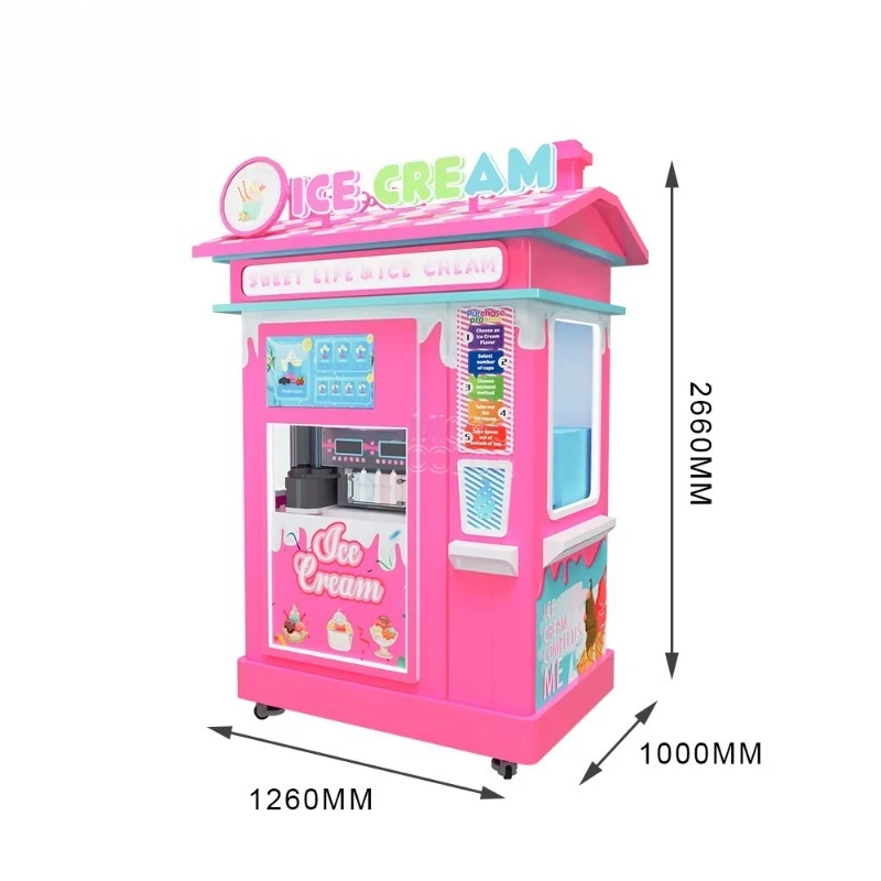 24 Hours Online Service Commercial Automatic  Gelato Machine Coin Operated Yogurt Soft Ice Cream Vending Machine Automat
