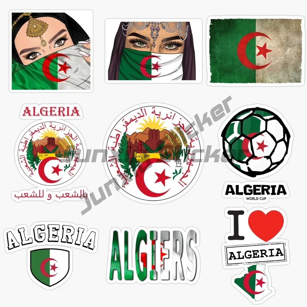 

Creativity ALGERIA Flag Map National Road Badge Brand Car Sticker Decor Motorcycle Off-road Laptop Bar Motel PVC Vinyl Stickers