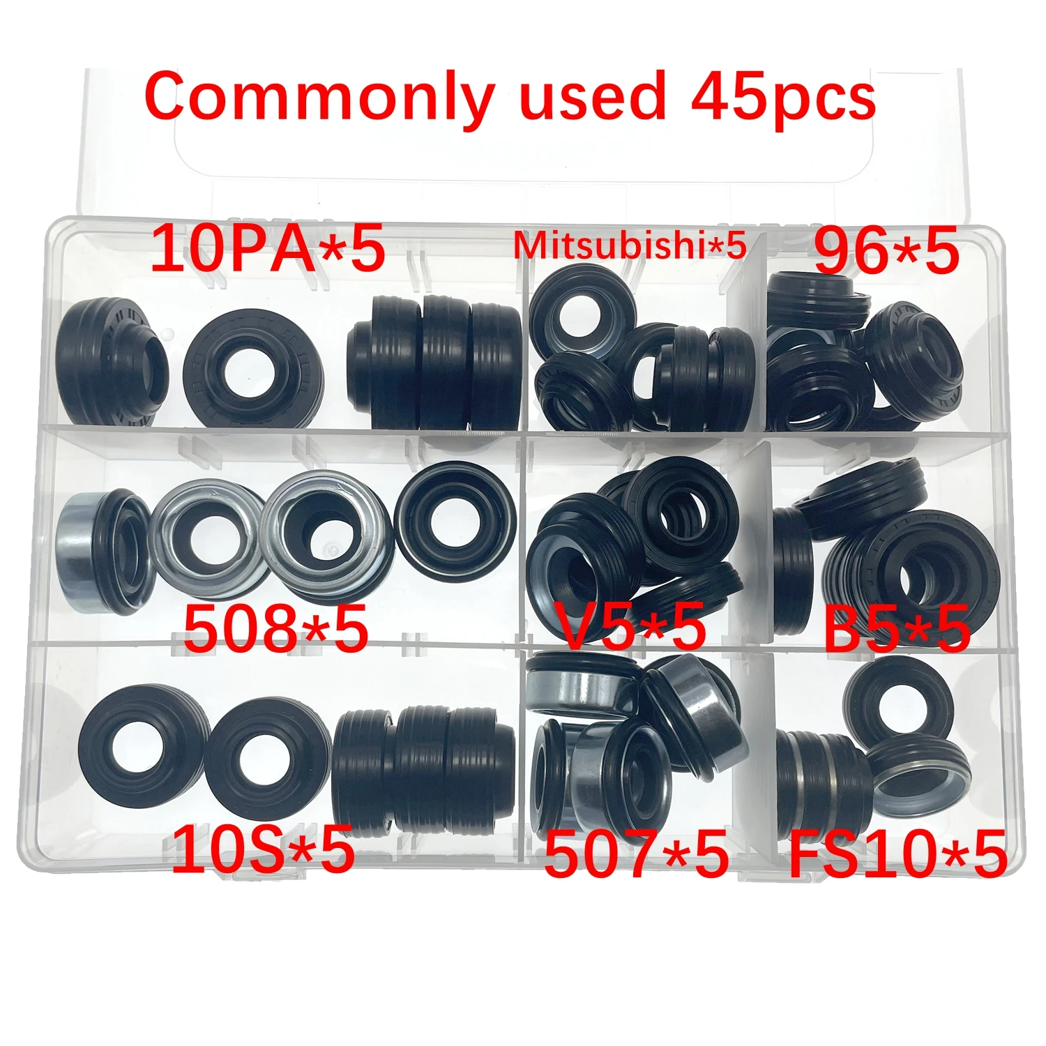 

55Pieces automobile air conditioning compressor oil seal set for FS10 7SUB16 MAS90/105 A32 DKS32C 10PA15C/17C HCC V5 shaft seal