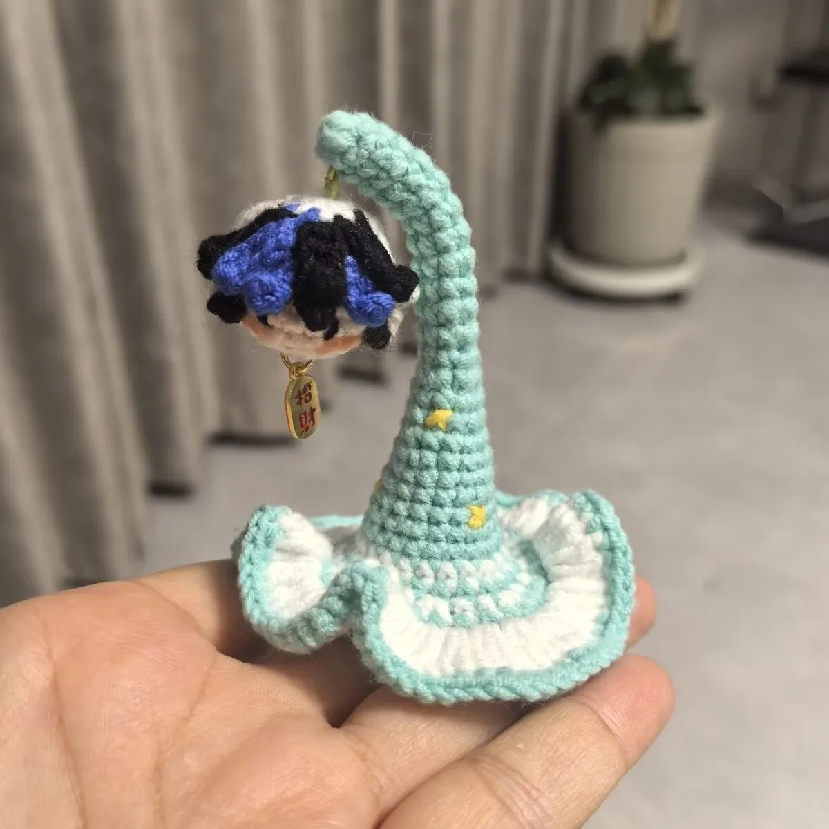 Yunqi Haoyiran Yunyi Magic Hat Elf Hat Hook Weaving Hair Clip, Green Butterfly with Blessing Card to Give to Friends view 5