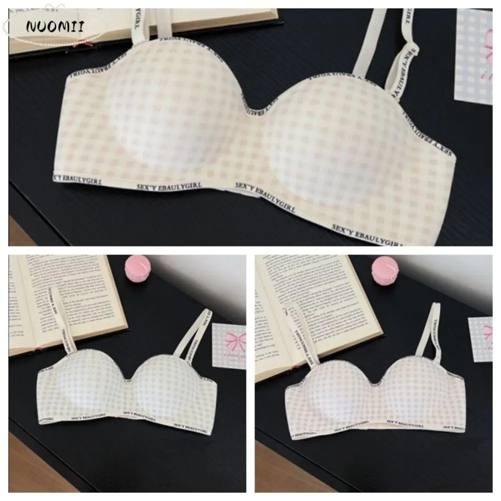 Нескользящий беспроводной бюстгальтер с буквенной сеткой, глубокий V-образный вырез, бесшовный бюстгальтер пуш-ап, нижнее белье, антипровисающее нижнее белье для женщин и женщин