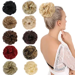 Hairbands encaracolados para meninas, cabelo humano bagunçado, nós redondos, extensões 100% do cabelo humano