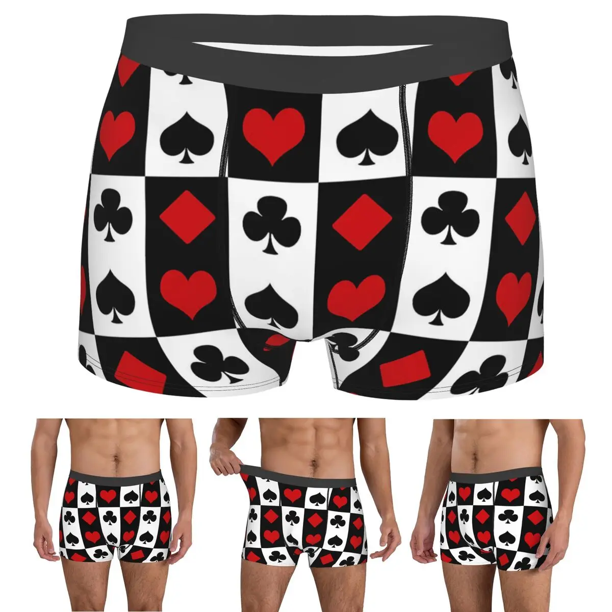 Boxer Underpants Shorts Playing Card Panties Men's Soft Underwear for Homme Man Boyfriend Gifts