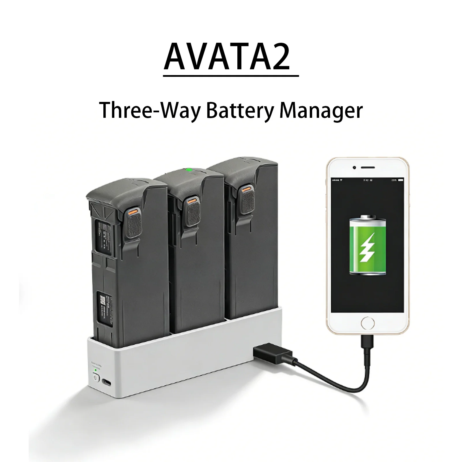 Two-Way Battery Charging Hub for DJI Avata 2 Drone Intelligent 3-Port Fast Charger Station Power Bank Adapter Drone Accessories