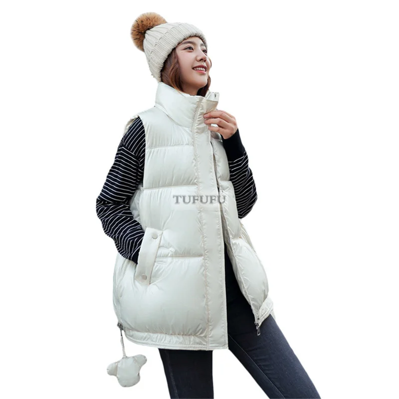 2022 New Autumn Winter Down Vest Women Windbreaker Thick Warm 90% White Duck Down Vest Coat Gilets Sleeveless Jacket