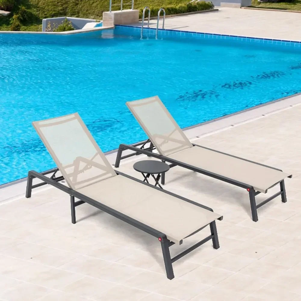 

Outdoor Chaise, Outside Anti-Rust Pool Lounge Chairs, Yard Patio Deck Lounge Chairs, Outdoors Garden Loungers