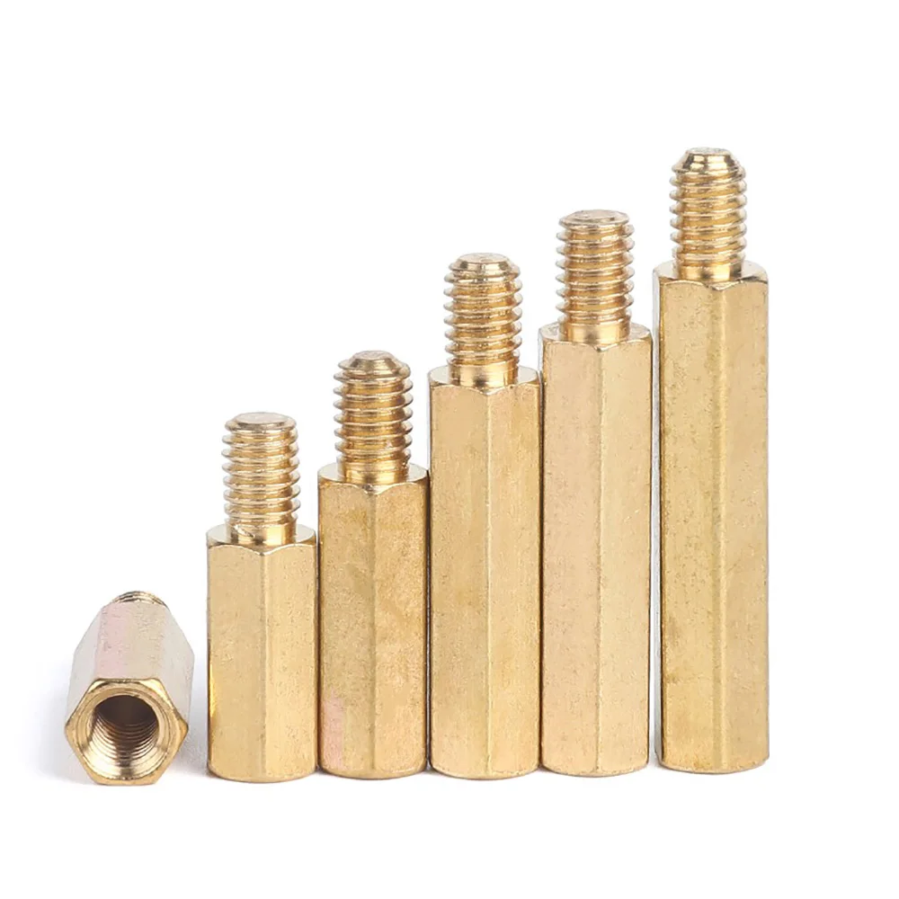 Female Male Brass Hex Standoff Spacer Screw Threaded Pillar Set M2 M2.5 M3 M4 PCB Computer PC Motherboard F-M Standoff Screw Set