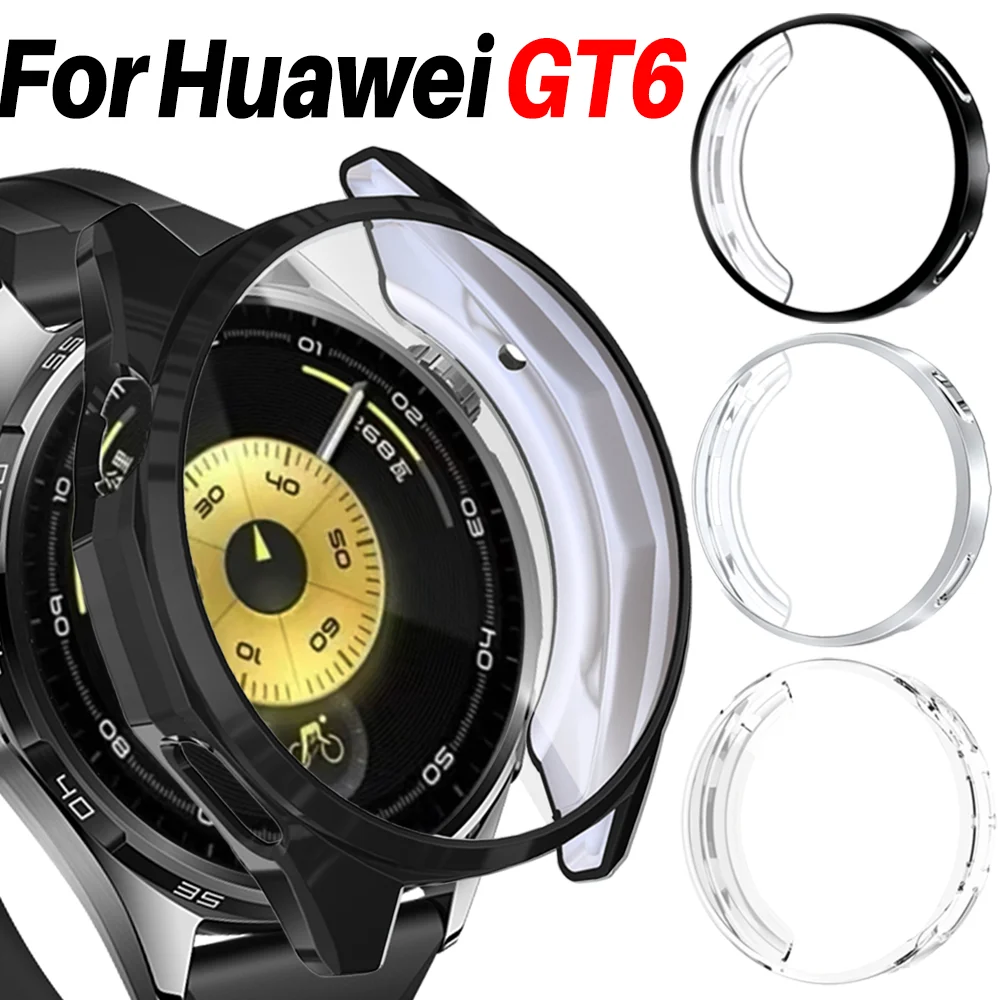 

1/2PCS TPU Cases for Huawei Watch GT6 Protective Case with Screen Protection All-Around Anti-Scratch Protective Bumper Covers