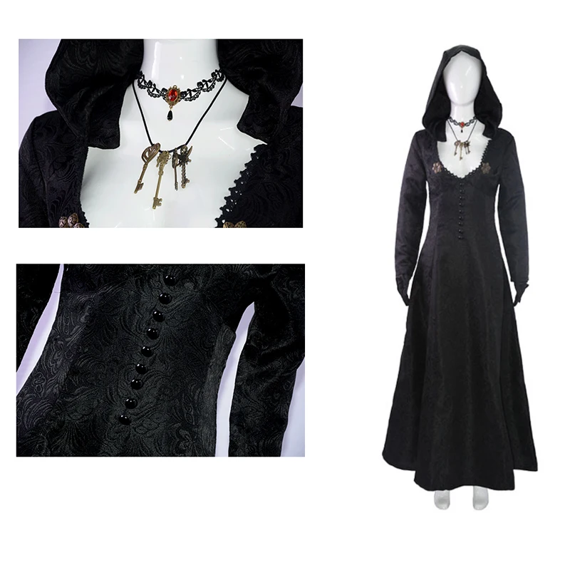 القرية المقيمة تأثيري الشر بيلا سيدة Dimitrescu الخيال زي آدا وونغ أشلي تمويه المرأة فستان هالوين البدلة