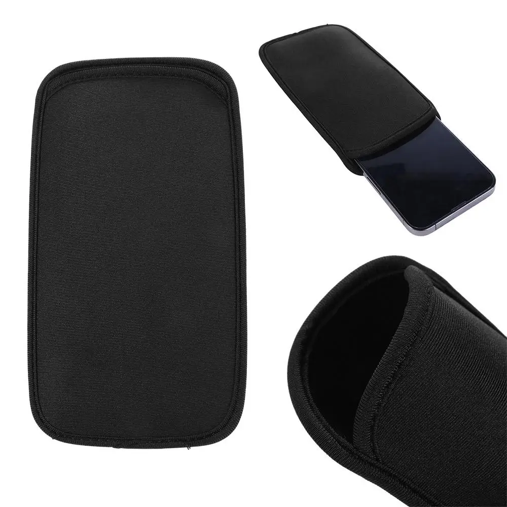 Poudres universelles noires pour téléphone portable, couverture souple en néoprène pour smartphone, antichoc pour mobile le matin