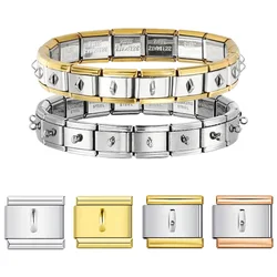 1PC Multifunctional Basic Hanging Italian Charm Link Fit 9mm Stainless Steel Bracelets Simple DIY Making Beads Jewelry For Gifts