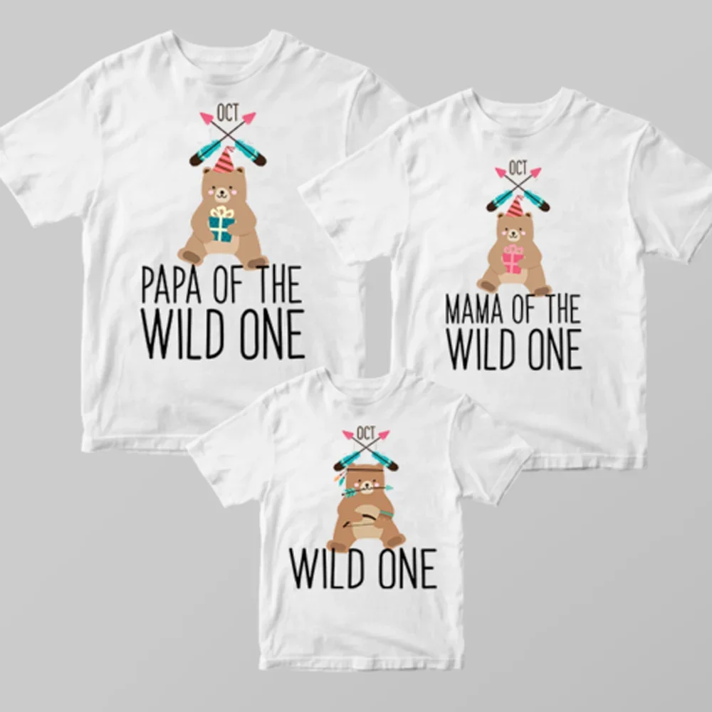 

Mama Papa Baby Bear T Shirt Mom and Dad and Children Wild Family Bear Shirts Matching Family Outfits