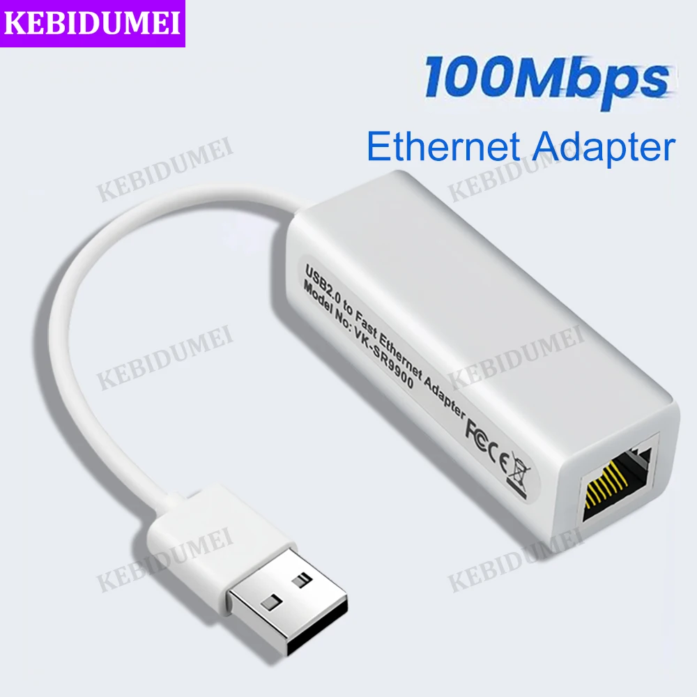 

100Mbps Wired Network Card USB 2.0 Network Adapter USB to RJ45 Ethernet Lan Adapter Cable for PC Laptop Windows 98SE ME 2000 XP