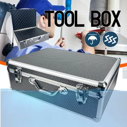 Multifunções Carbon Fiber Hard Case, Shockproof Briefcase, Precise Instrument Case, Hardware Tool Box, espuma de alumínio