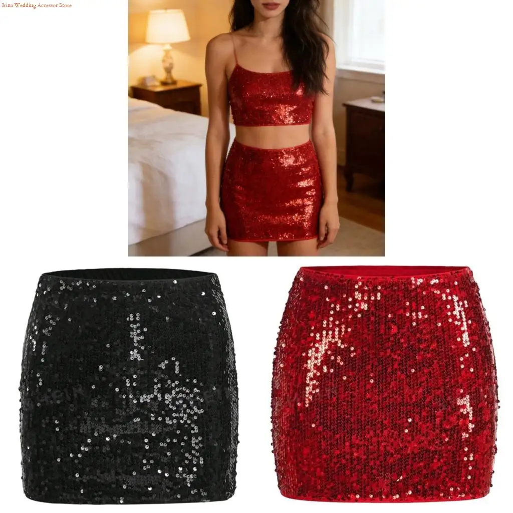 

G92D Блестящая мини-юбка с пайетками для женщин, ночных вечеринок и клубных мероприятий, мерцающая под светом, из удобного