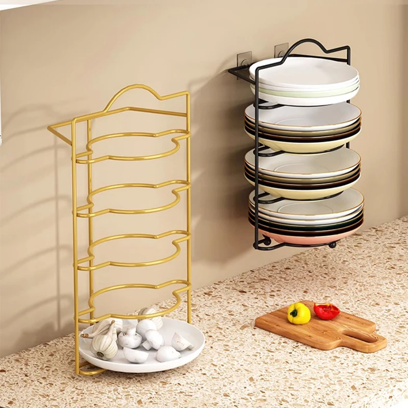 Kitchen Multi-Functional Storage Rack Dish Plate Holder Multi-Layer Organizer for Hot Pot Preparation Stainless Steel Stand