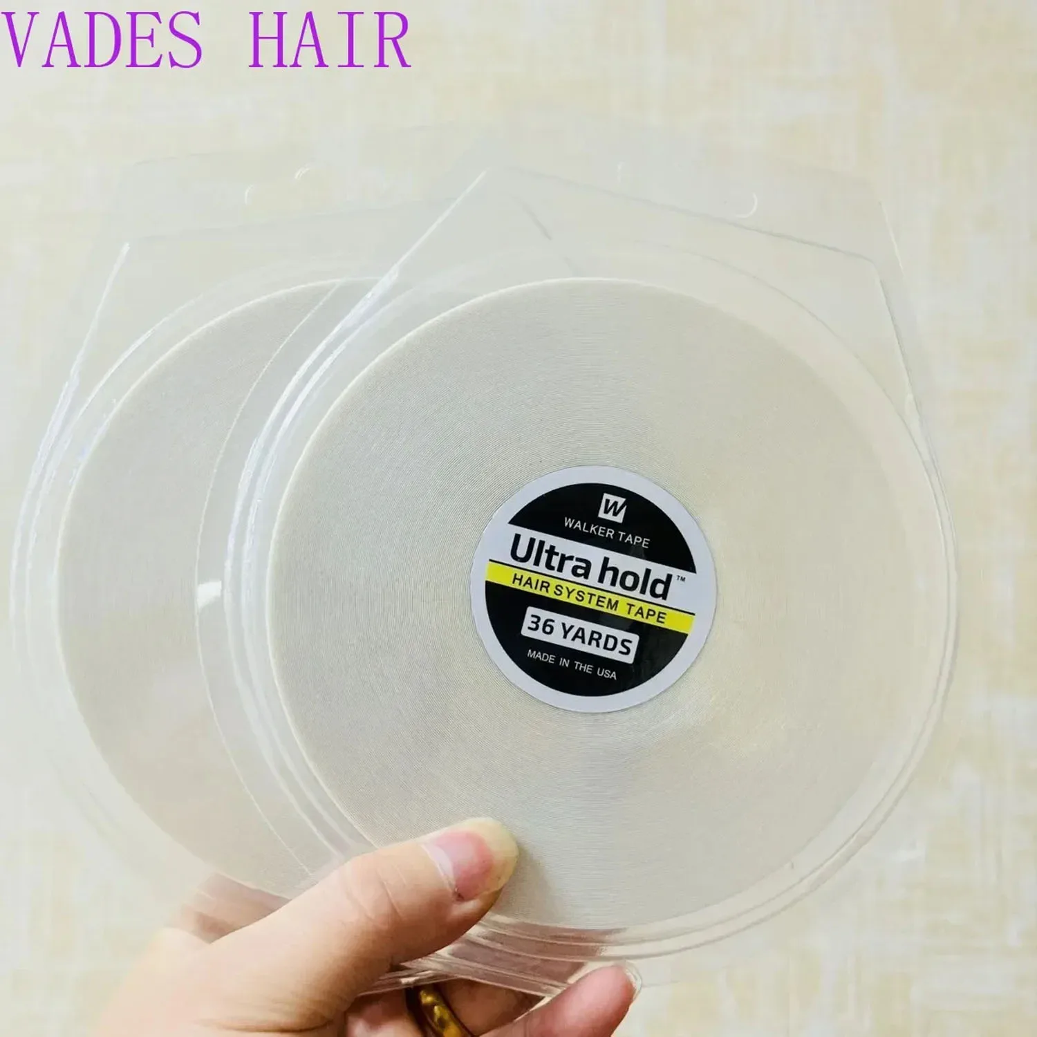 Fita de caminhada para perucas de renda, 3/12/36 jardas, branco, dupla face, cola para extensões de cabelo, fita de peruca, adesivos de instalação