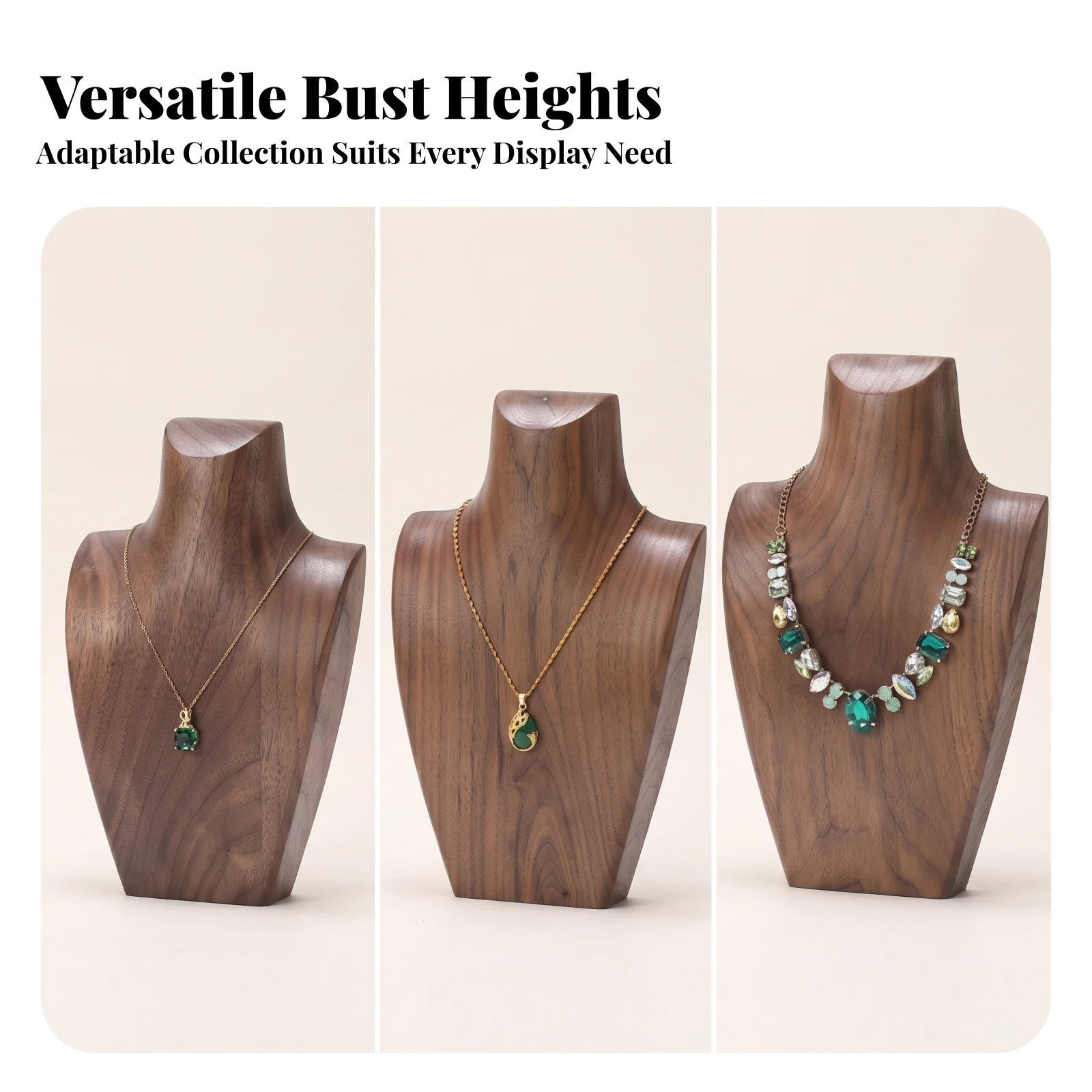 Necklace Display Stand Upright Necklace Bust Jewelry Display Bust Sturdy Stable for Jewelers, Retail Shops, Craft Fairs
