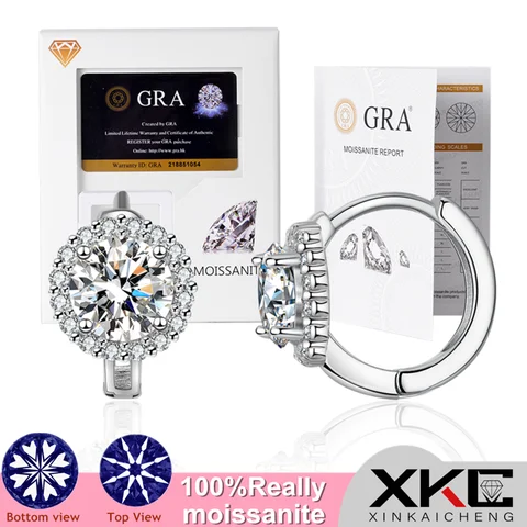 GRA CT D 모사나이트 8 하트 8 화살표 커팅 하이 패션 클래식 라운드 귀걸이 레이디 쥬얼리, 6.5mm 2.00