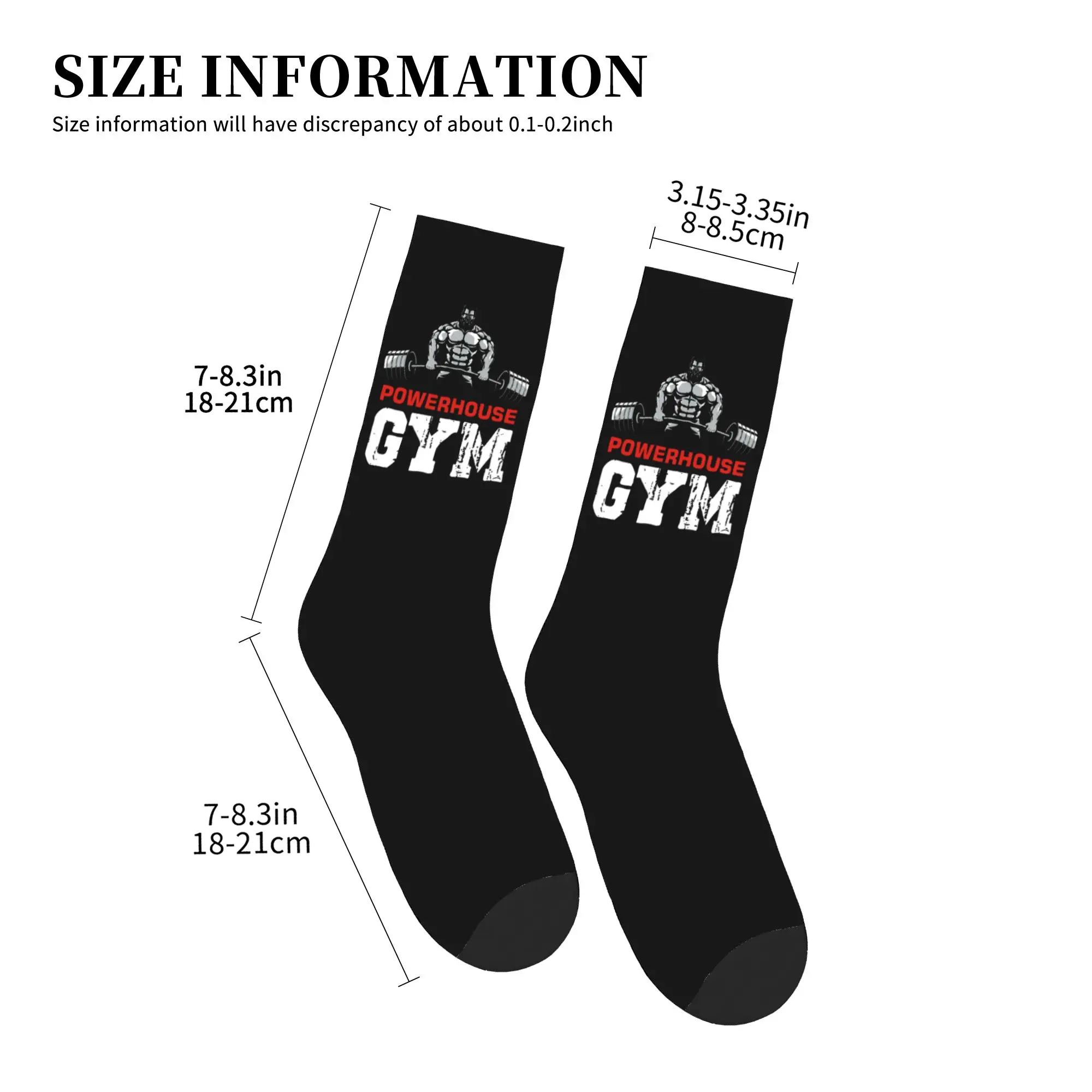 Kawaii Print Bodybuilding Fitness Powerhouse Gym Socks for Men Women Stretch Summer Autumn Winter  Crew Socks view 4
