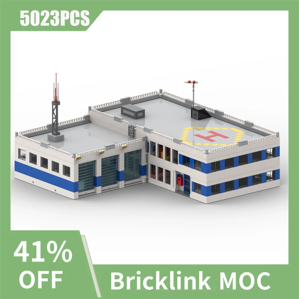 

5023 шт., лидер продаж, городской модульный конструктор MOC с видом на улицу, полицейский участок, модель «сделай сам», креативные идеи, детская игрушка, подарок на день рождения, блоки