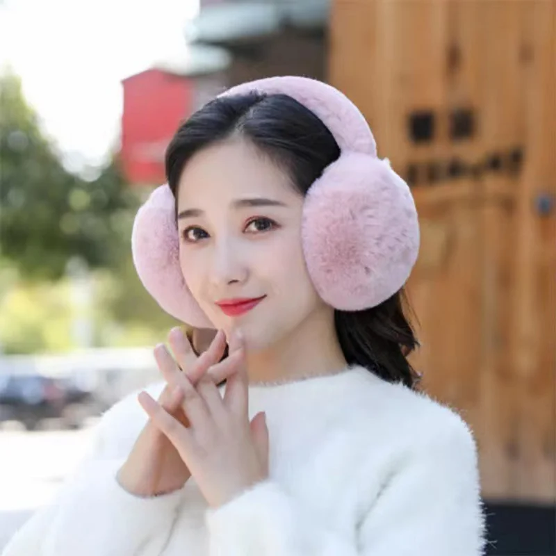 Earmuff 100% Rex Rabbit Fur Earmuffs Fashion Women Warm Russia Winter Real Fur Earmuffs Children Ear Cover Fur Earlap Girl