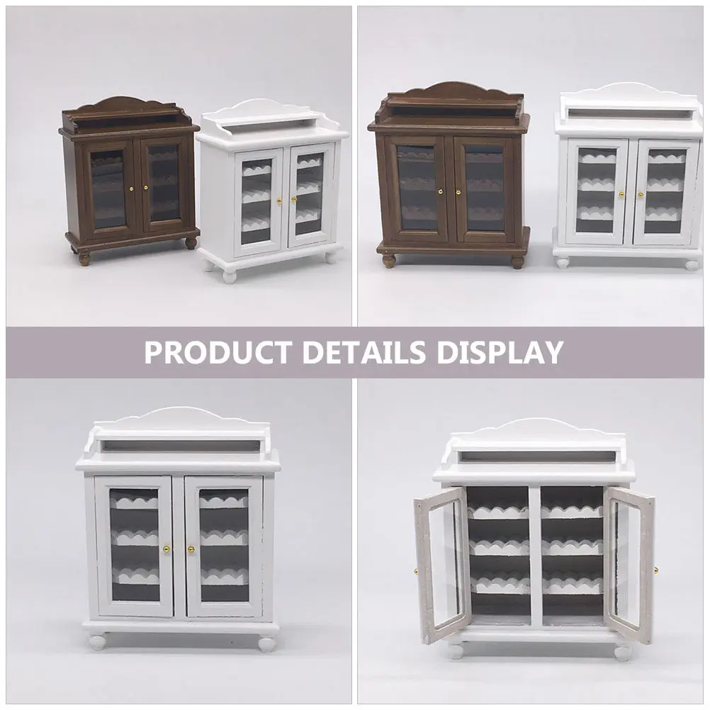 

Miniature Wine Cabinet for Dollhouse DIY Mini House Furniture Decoration Wooden Craft Kit Lifelike Detail Romantic Home Scene
