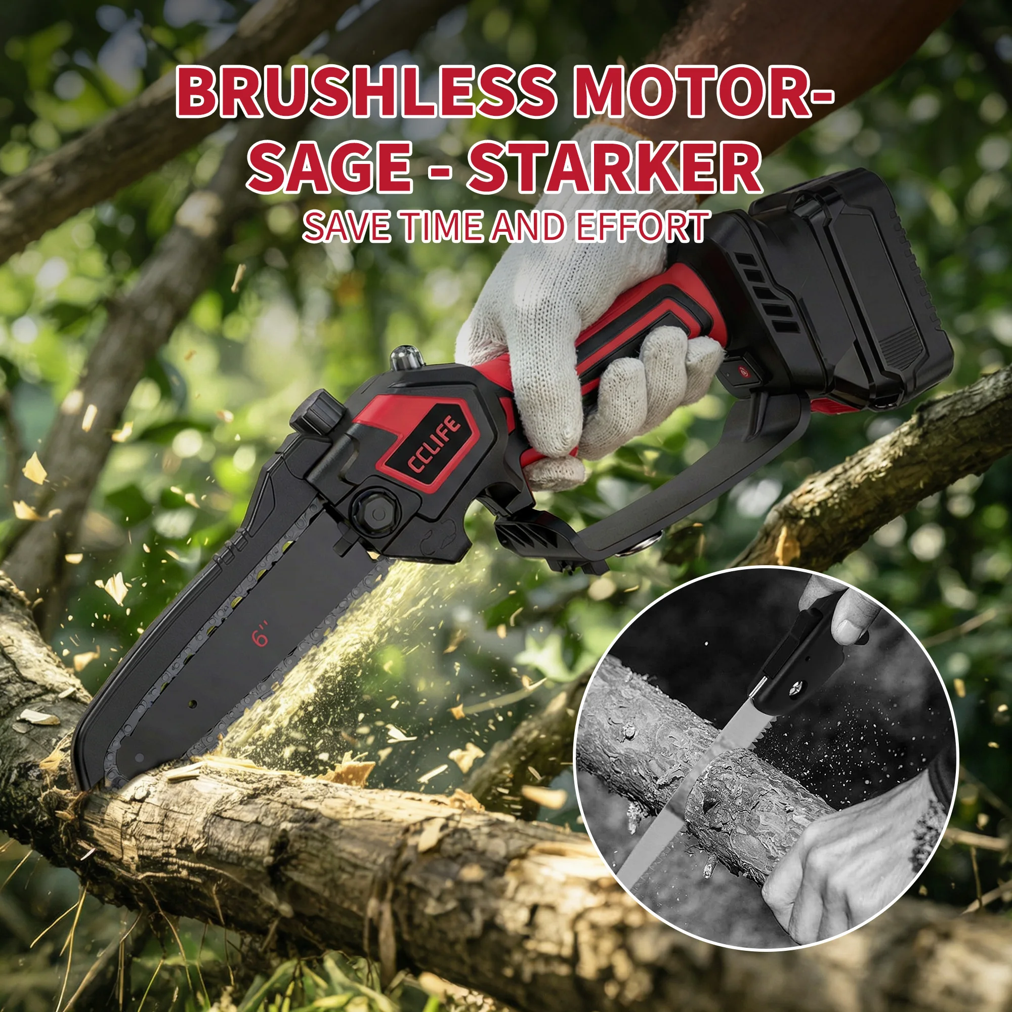 Electric Pruning Saw Two Types of Cutting Methods for Garden Use