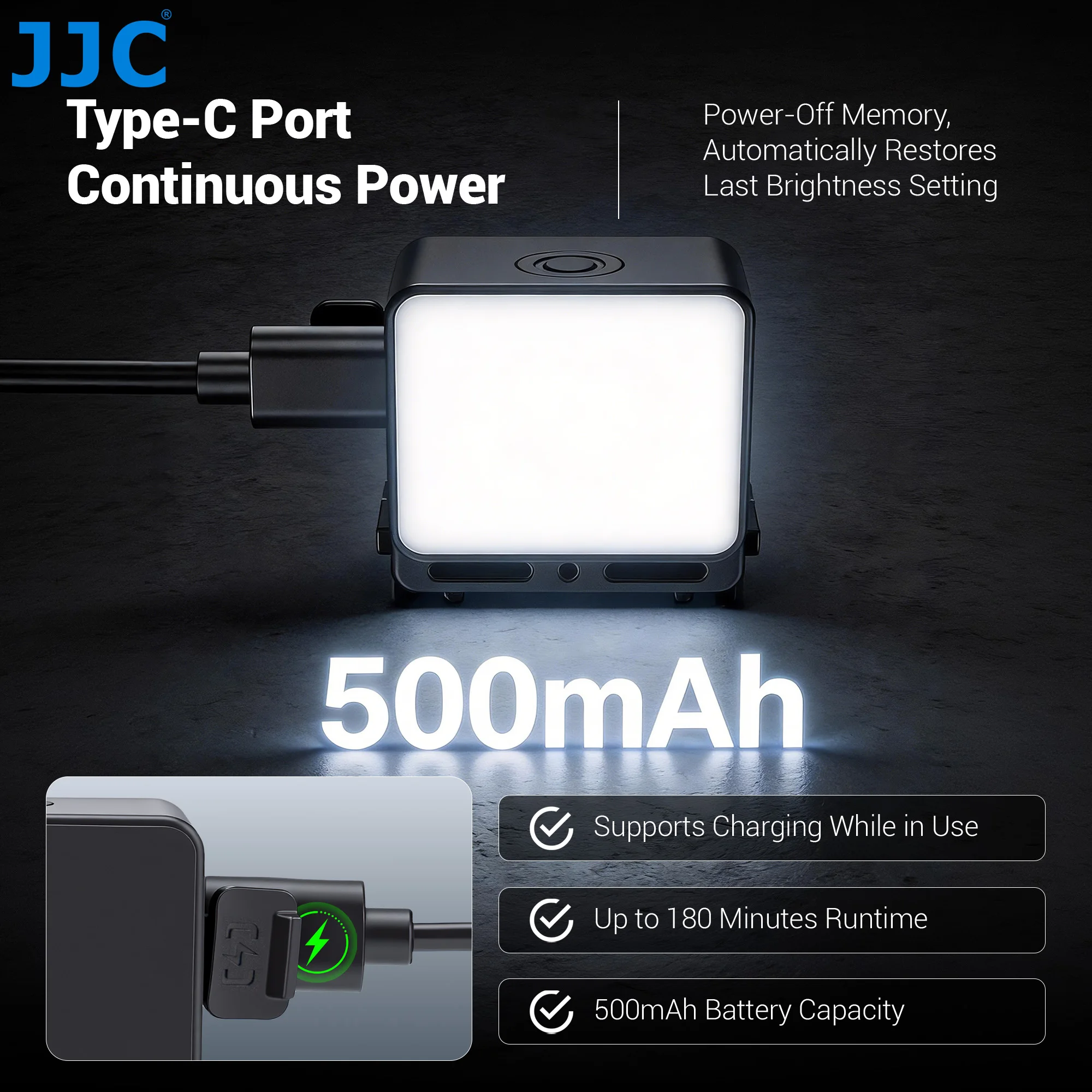 JJC Magnetic Minin LED Light Auxiliary Fill Light for Insta360 X5 X4 Air ACE PRO 2 ACE PRO ACE Accessories IPX5 Waterproof view 6