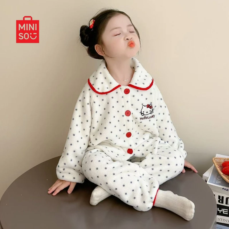 

2025 Hello Kitty Pajama Set, Flannel Loungewear for Girls & Toddlers Indoor & Outdoor Wear