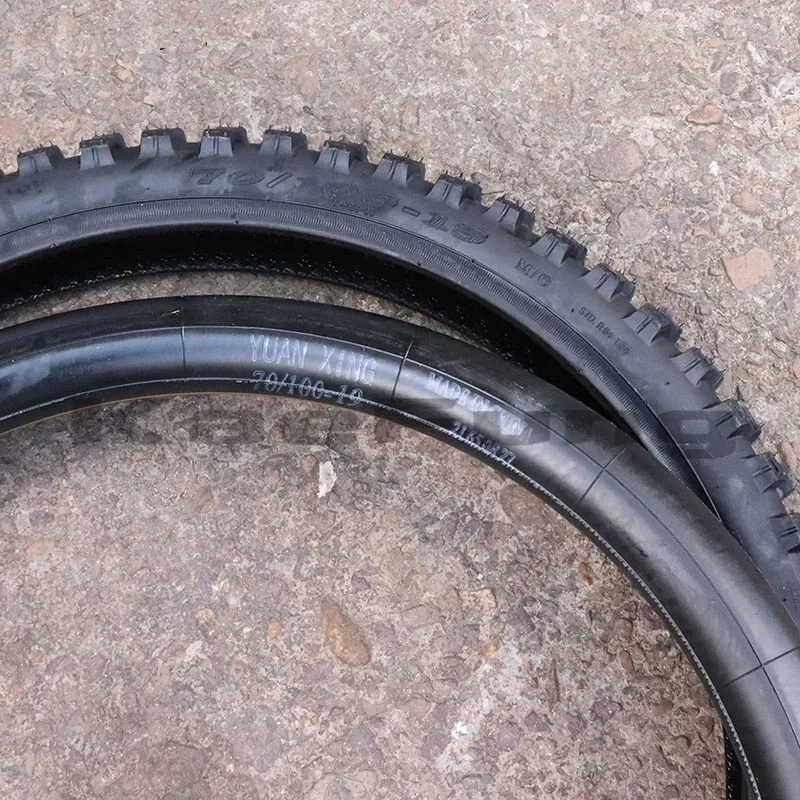 70 / 100-17-19 Rear 90 / 100-14-16 Inch Off-Road Tires with Tubes for Dirt Pit Bike Dirt Bike Motocross Front and Rear Wheels view 5